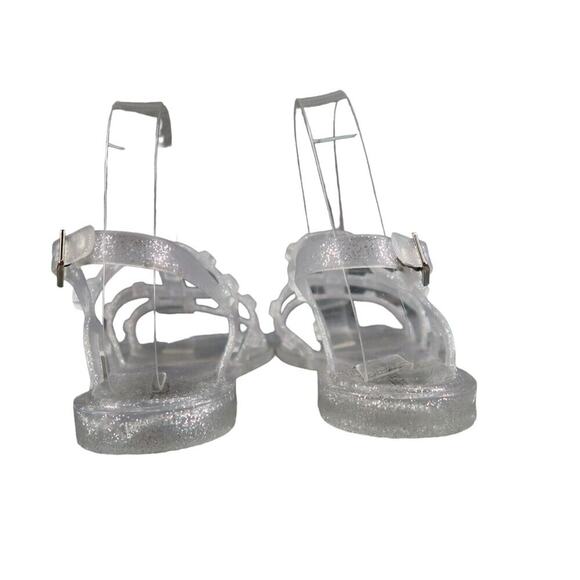 Steve Madden Shoes Womens 5 Sandals Jelly Casual Slingback Glitter Studs Flats - Picture 5 of 12